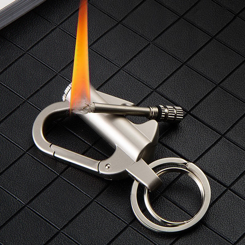 All Weather Outdoor Survival Permanent Match Lighter Waterproof Flint Fire Starter Keychain 8