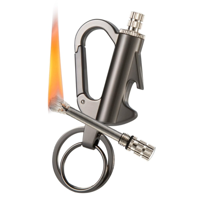All Weather Outdoor Survival Permanent Match Lighter Waterproof Flint Fire Starter Keychain 7