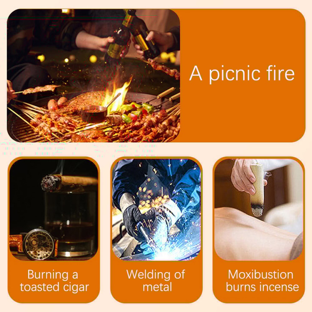 All Purpose Windproof Torch Lighter High Power Butane Gas Ignition Tool For BBQ Camping Kitchen 4