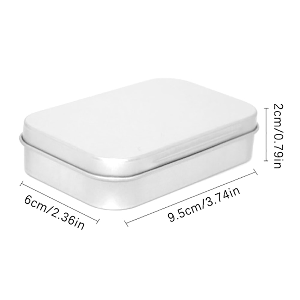 Mini Tin Box Metal Storage Case Portable Organizer With Hinged Lid For Pills Crafts Travel 2
