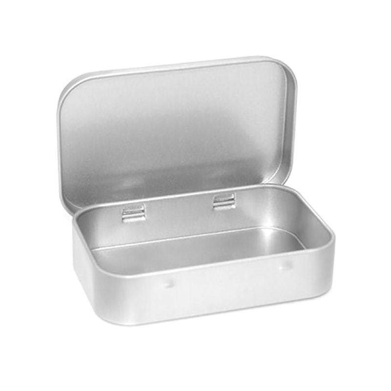 Mini Tin Box Metal Storage Case Portable Organizer With Hinged Lid For Pills Crafts Travel 3