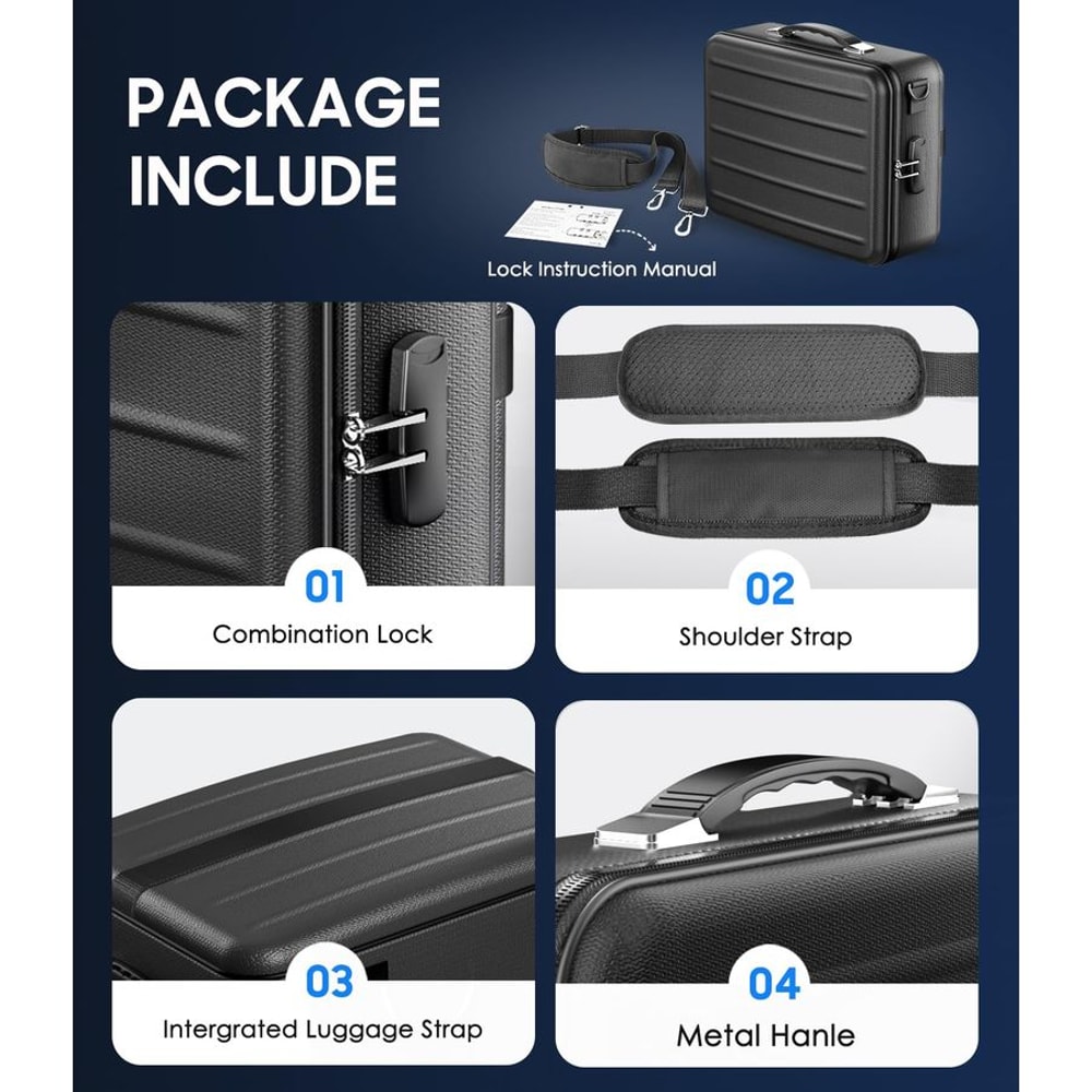 Heavy Duty Portable Fireproof Document Box With Combination Lock Secure Document Organizer File Box 5