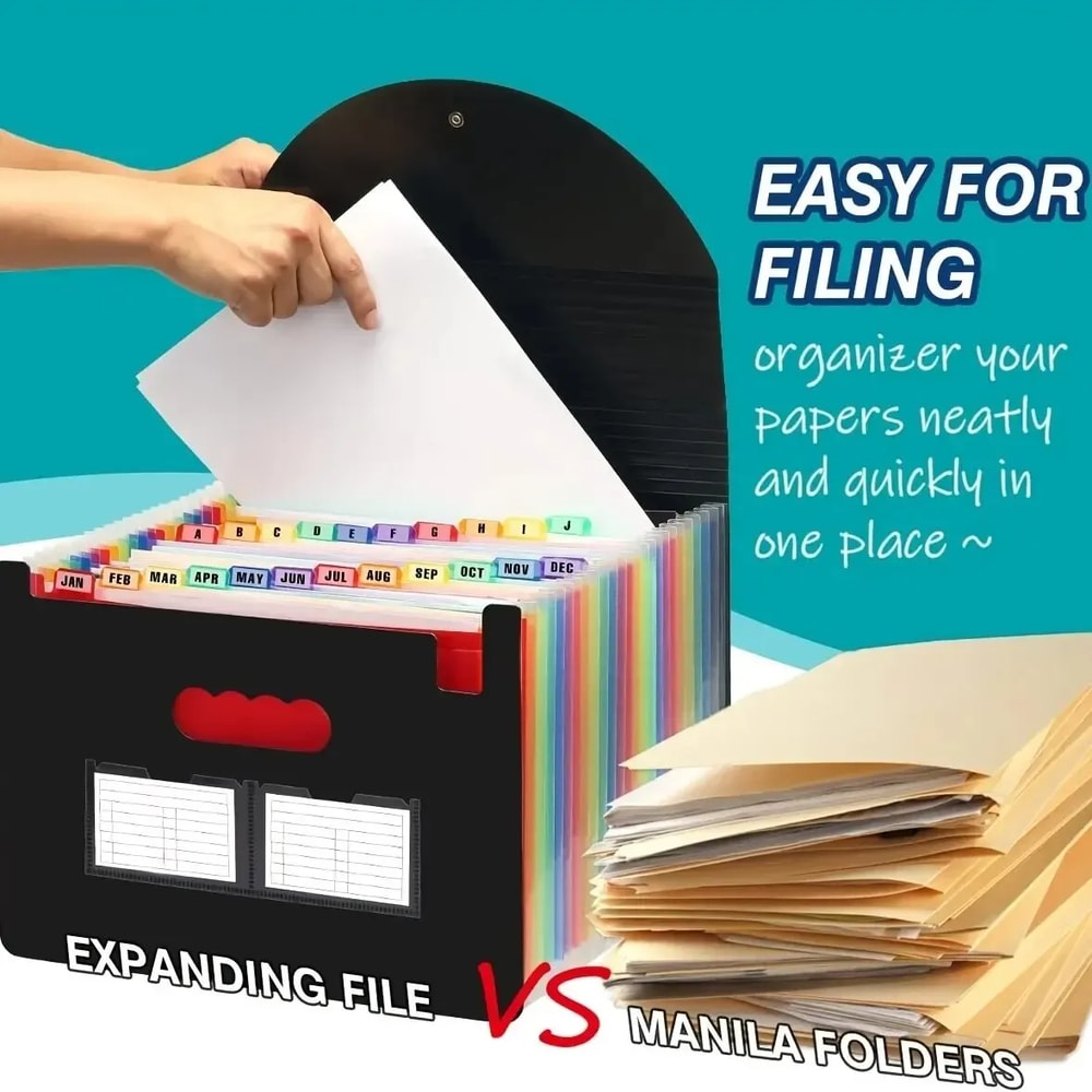 Large Expanding File Folder Portable Accordion File Organizer With Large Capacity For Office Schoo 3