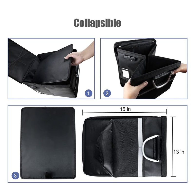 Document Box with Lock Waterproof File Organizer Safe Storage Case