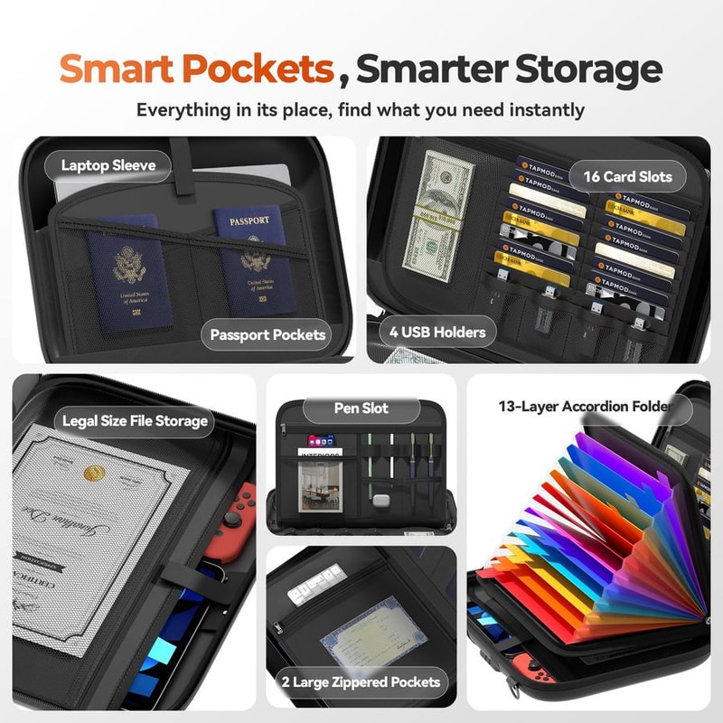 Premium Document Box With Combination Lock Portable Document Safe File Organizer 4