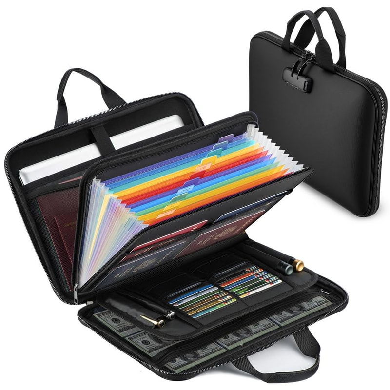 Fireproof Document Box With Lock Waterproof Hard Case Organizer For Legal Files Valuables Laptop 3