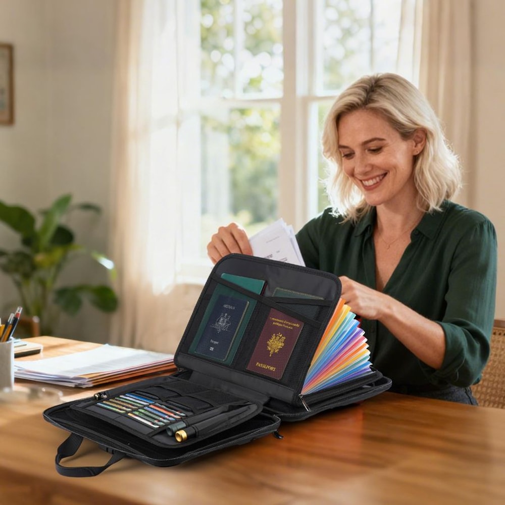 Fireproof Document Box With Lock Waterproof Hard Case Organizer For Legal Files Valuables Laptop 0