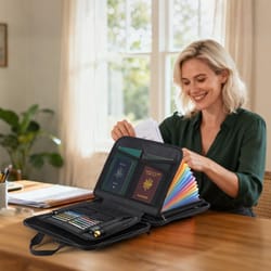 fireproof document box with lock waterproof hard case organizer for legal files, valuables & laptop