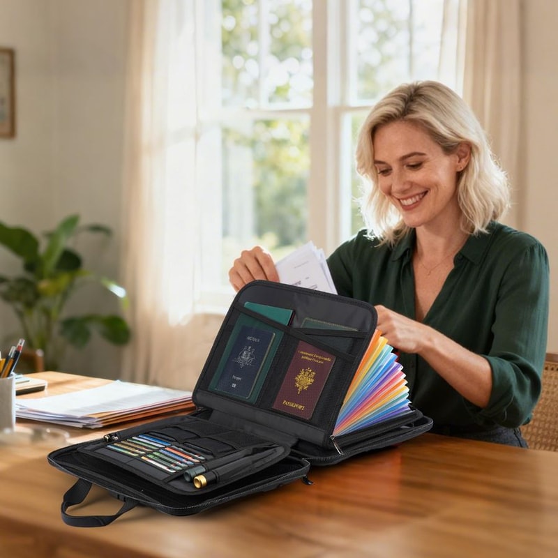 Fireproof Document Box With Lock Waterproof Hard Case Organizer For Legal Files Valuables Laptop 0