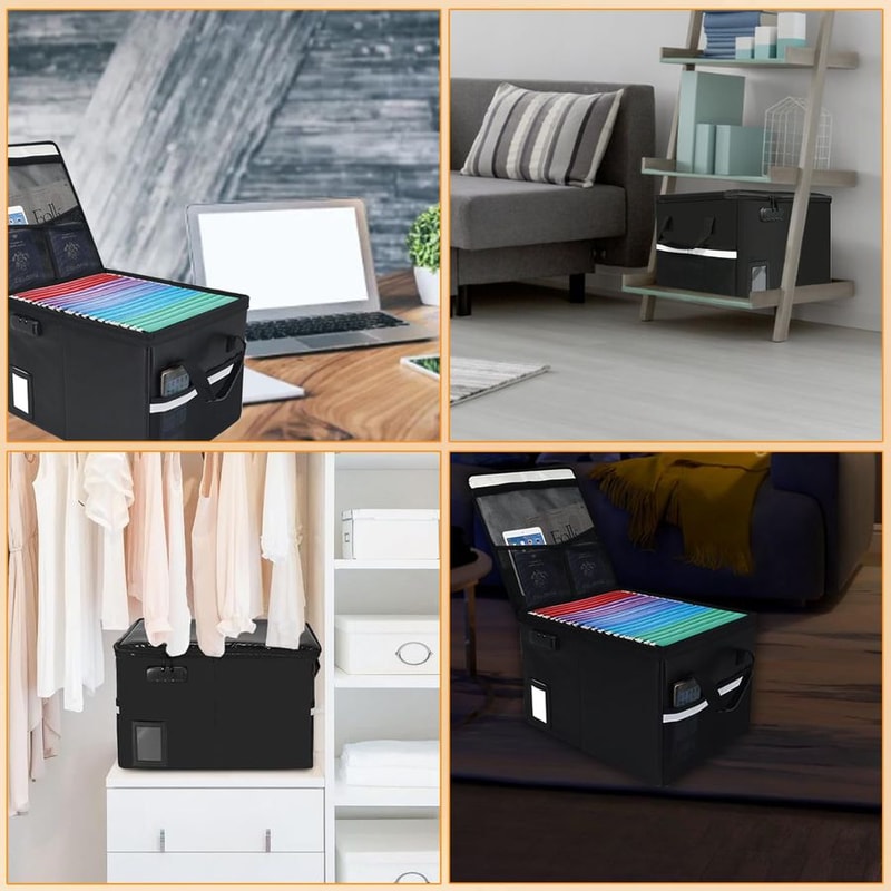 Document & Storage Box with Lock Large fireproof storage box for Files & Valuables