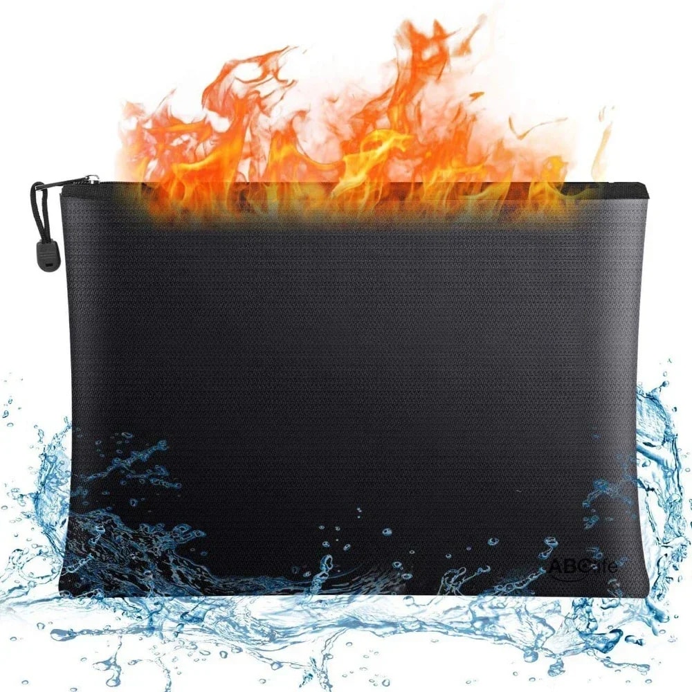 Flame Resistant Waterproof Money Bag Fireproof Document Pouch For Cash Deposit Storage 0