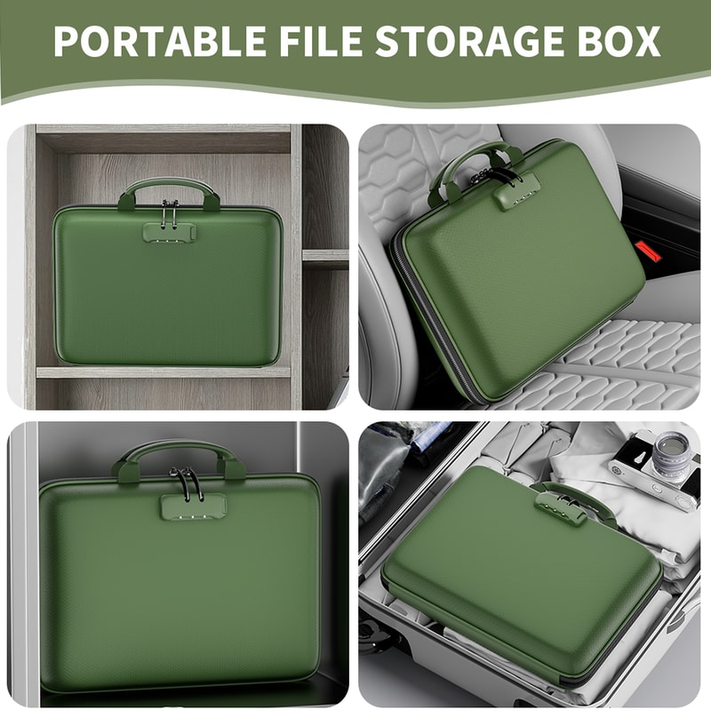 Waterproof Document Storage Box With Lock Heavy Duty File Organizer Protective Case 4