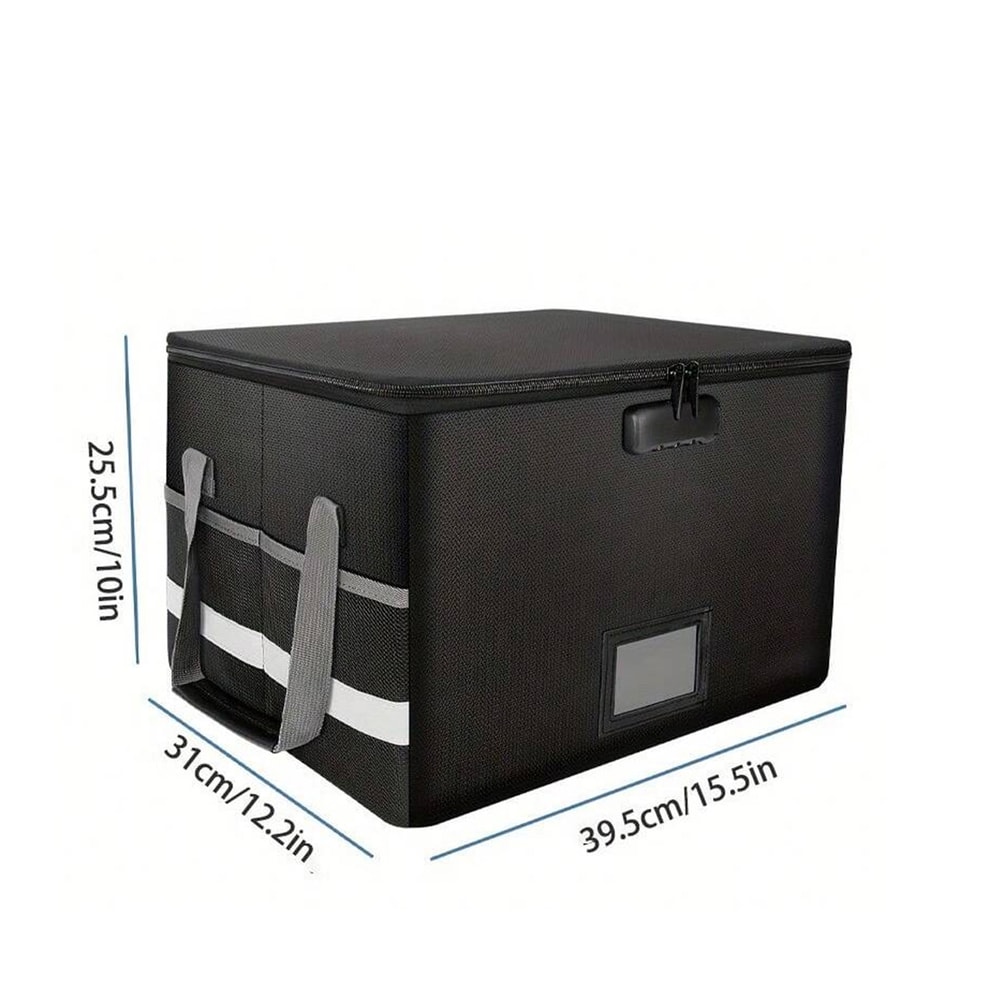 Fireproof Document Box Foldable Storage Box With Lockable Security 4