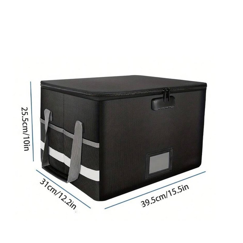 Fireproof Document Box Foldable Storage Box With Lockable Security 4