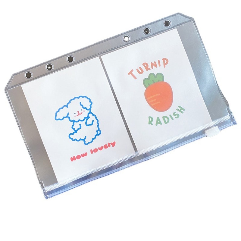 Clear Zipper Folders Binder Pockets Waterproof PVC Document Pouch For Notebook Organization 5