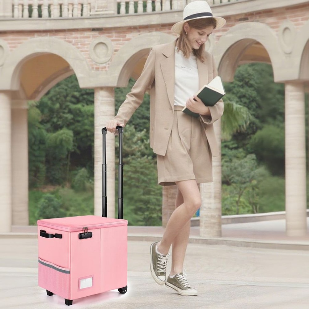 Mobile Document Box With Wheels Secure Rolling File Cabinet 3