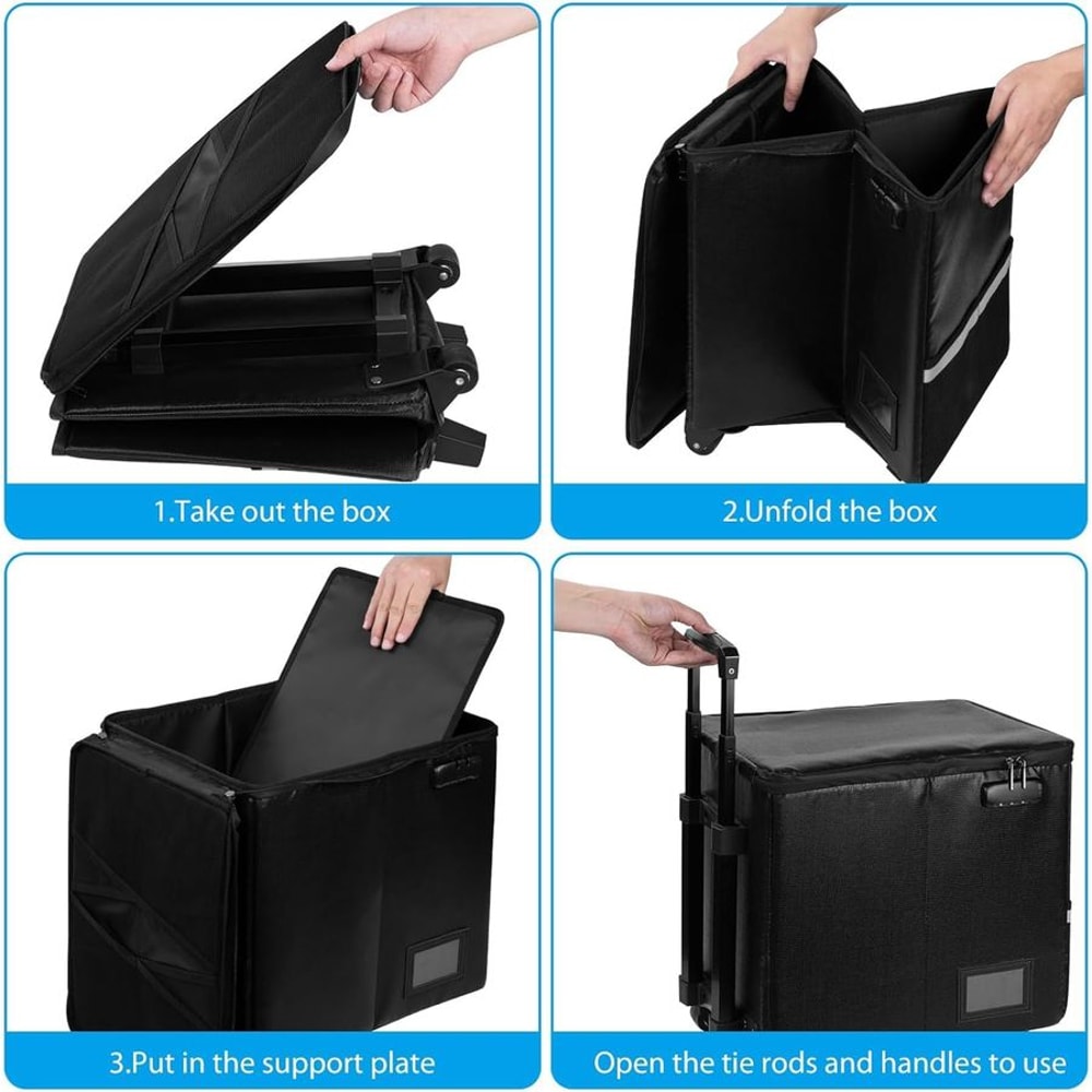 Mobile Document Box With Wheels Secure Rolling File Cabinet 4