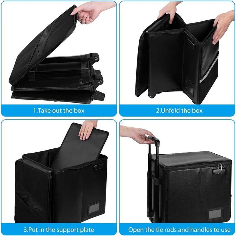 Mobile Document Box With Wheels Secure Rolling File Cabinet 4