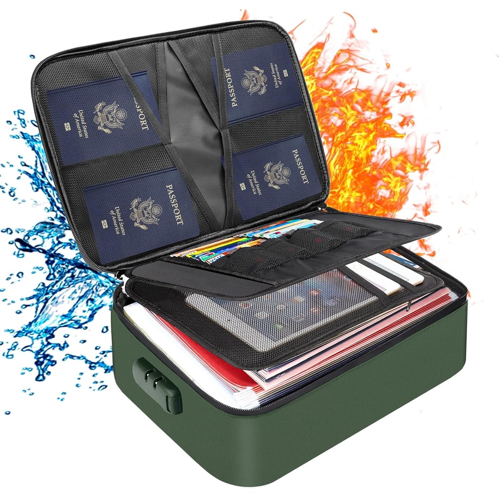 Premium Document Box With Lock Layer Waterproof Storage Case Portable Secure 7
