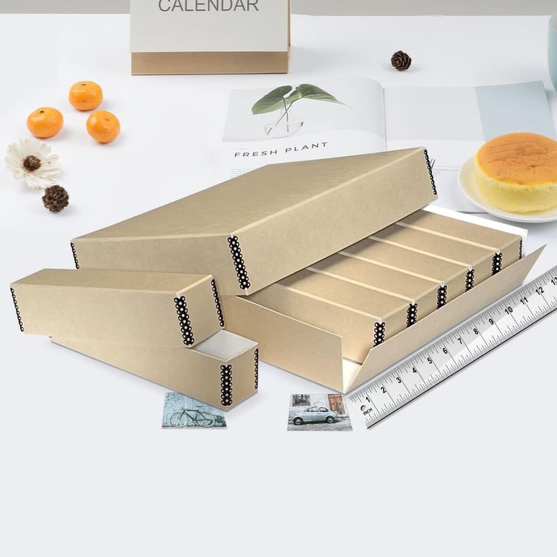 Archival Slide Storage Box Durable Film & Photo Storage Organizer with Inner Cases