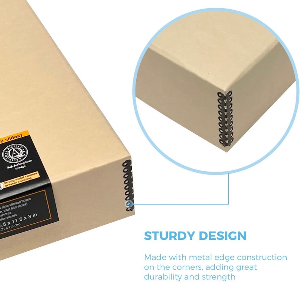 Archival Slide Storage Box Durable Film & Photo Storage Organizer with Inner Cases