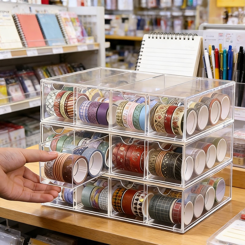 Clear Acrylic Drawer Organizer Desktop Storage Box Stackable Desk Organizer Stationery Organizer 4