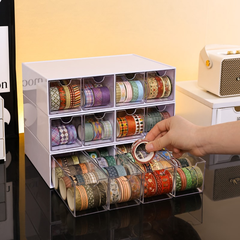 Clear Acrylic Drawer Organizer Desktop Storage Box Stackable Desk Organizer Stationery Organizer 6