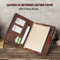 Luxury Retro Leather Notebook Portfolio With Ring Binder IPad Holder 4