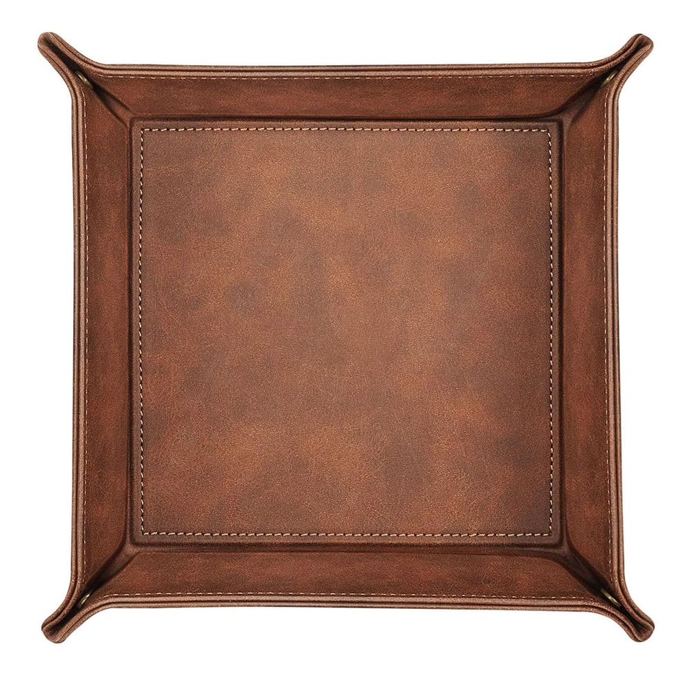 Desktop Organizer Leather Storage Box PU Remote Control Key Organizer 4