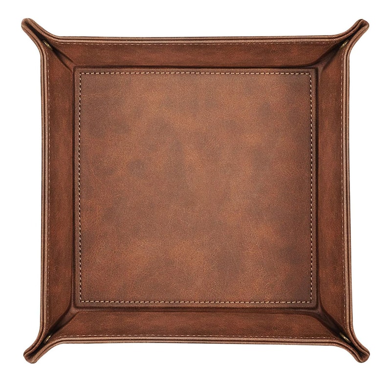 Desktop Organizer Leather Storage Box PU Remote Control Key Organizer 4