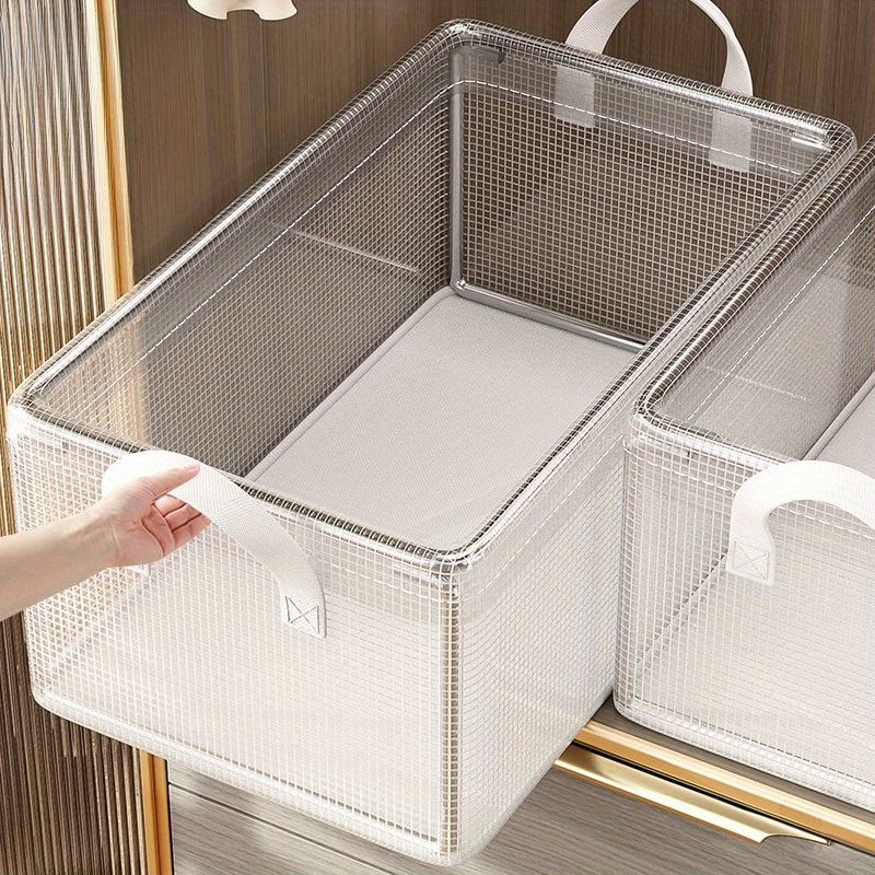 Clear PVC Waterproof Storage Box With Steel Frame Closet Underwear Organizer 3