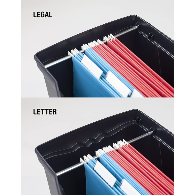 Letter Legal File Storage Box With Organizer Lid Durable Plastic File Storage Box For Hanging Fold 3