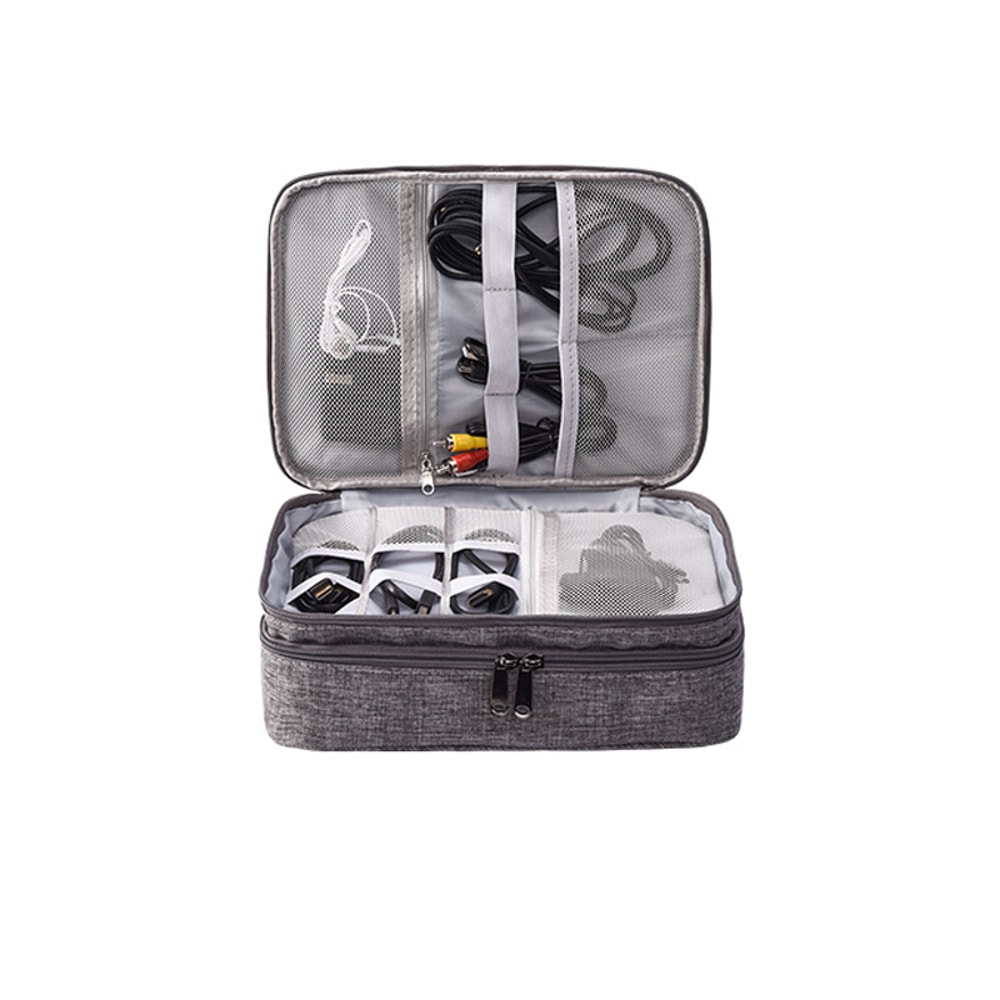 Large Capacity Cable Organizer Travel Case Universal Cord Charger Storage 2