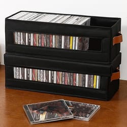 large capacity cd storage box & dvd organizer foldable oxford fabric media case