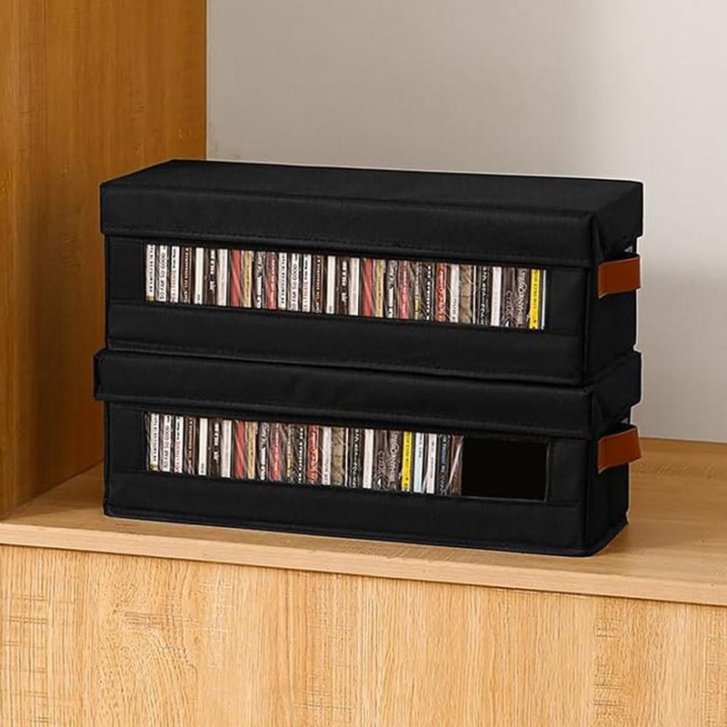 Large Capacity CD Storage Box DVD Organizer Foldable Oxford Fabric Media Case 5