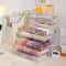 Stackable Clear Desk Organizer Plastic Drawer Organizer For Makeup Office Craft Storage 3