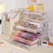 Stackable Clear Desk Organizer Plastic Drawer Organizer For Makeup Office Craft Storage 3