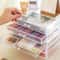 Stackable Clear Desk Organizer Plastic Drawer Organizer For Makeup Office Craft Storage 7