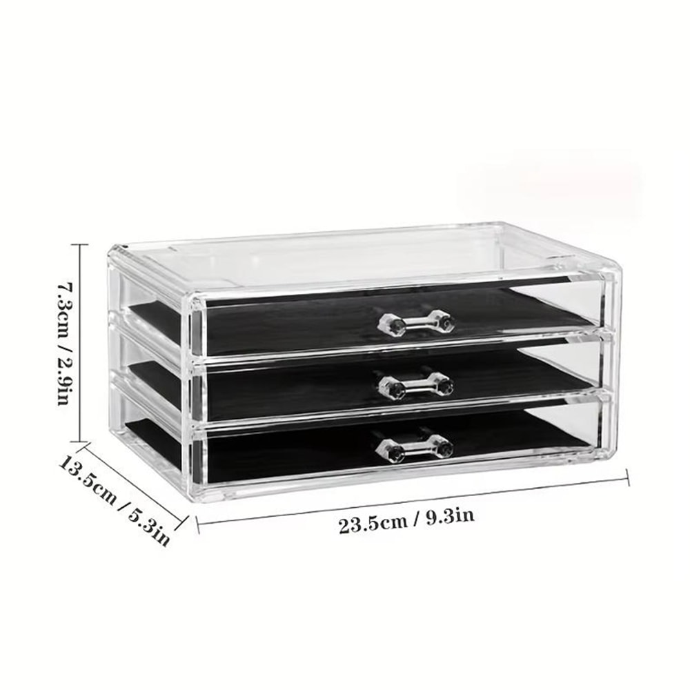 Stackable Clear Desk Organizer Plastic Drawer Organizer For Makeup Office Craft Storage 2