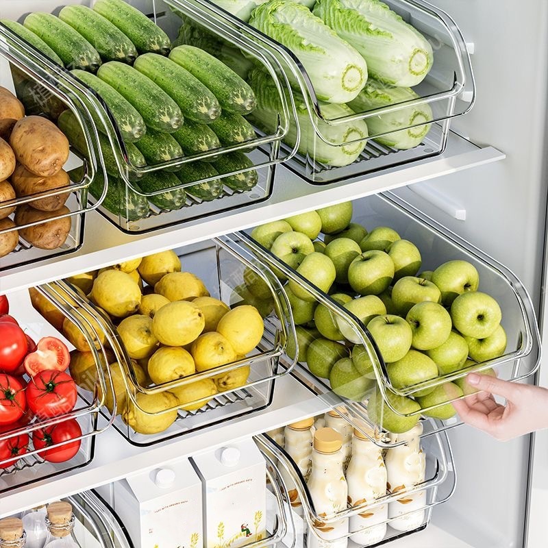 Transparent Refrigerator Storage Box Space Saving Fridge Organizer For Cabinets Shelves 1
