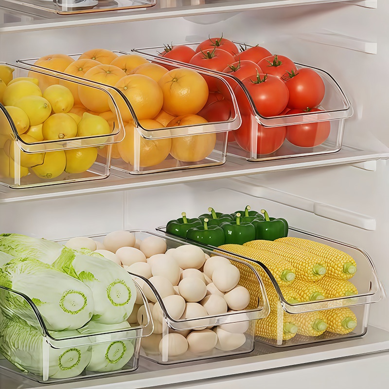 Transparent Refrigerator Storage Box Space Saving Fridge Organizer For Cabinets Shelves 2