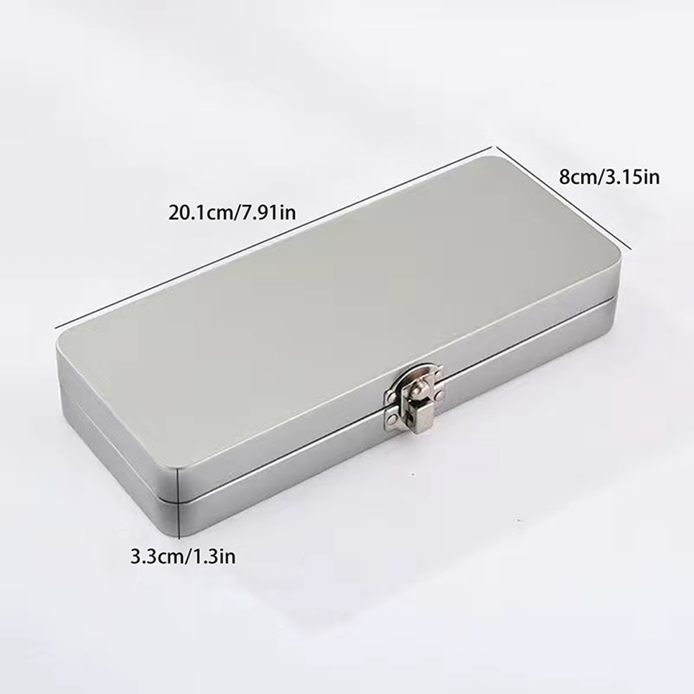 Metal Storage Box With Lid Sleek Rectangular Container For Home Office Desk Organization 3