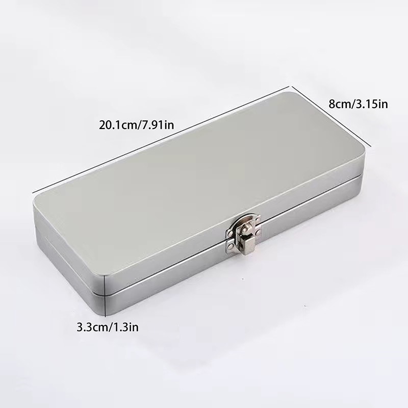 Metal Storage Box With Lid Sleek Rectangular Container For Home Office Desk Organization 3