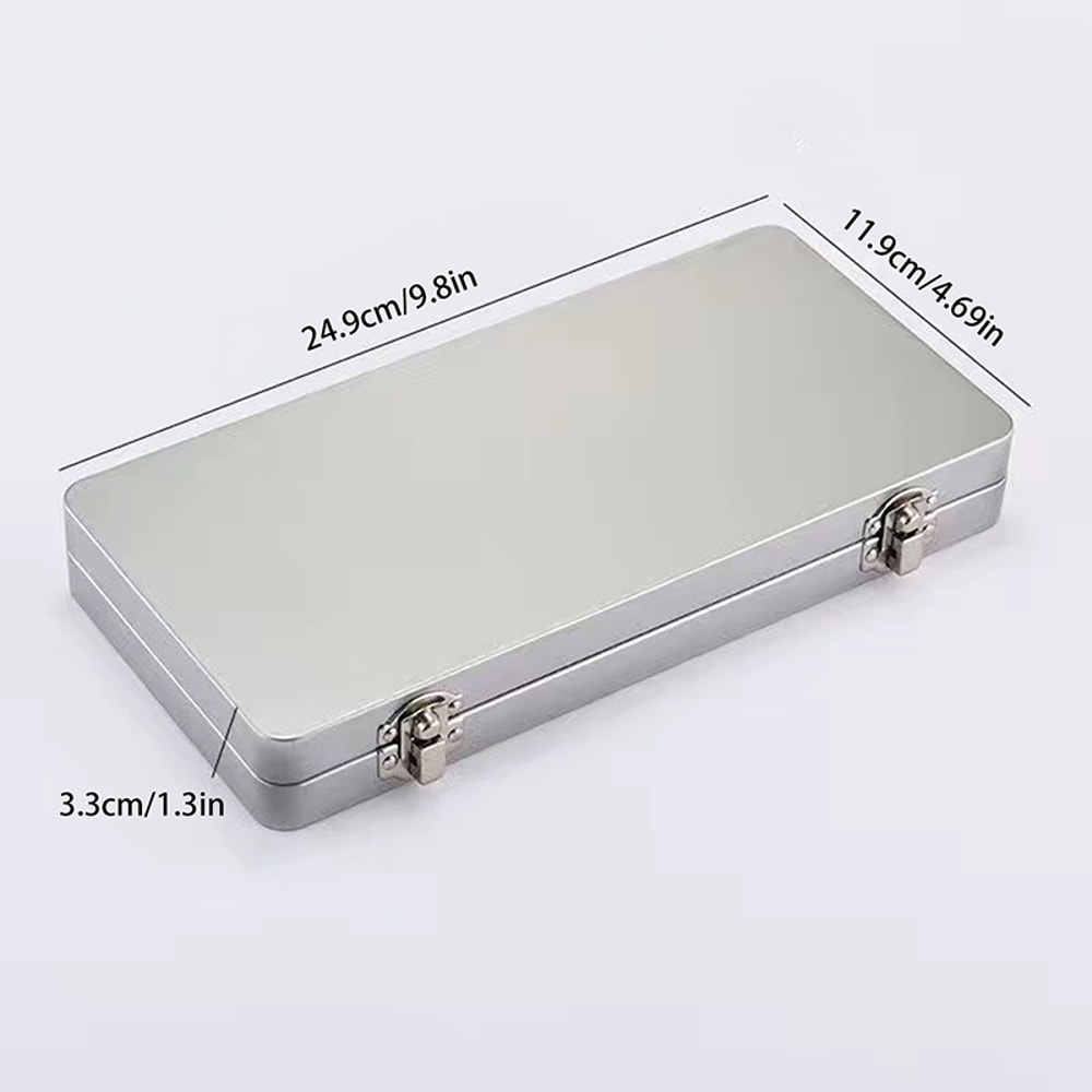 Metal Storage Box With Lid Sleek Rectangular Container For Home Office Desk Organization 5
