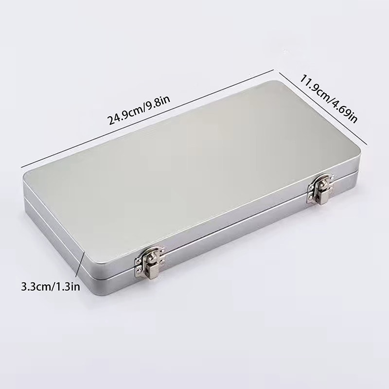 Metal Storage Box With Lid Sleek Rectangular Container For Home Office Desk Organization 5