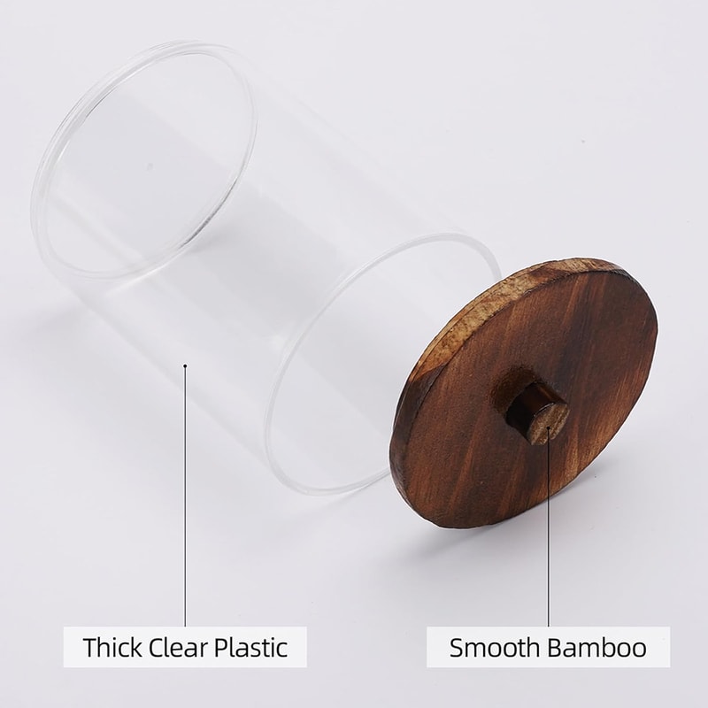 Bathroom Storage Jars Set Clear Plastic Apothecary Jars Qtip Holder Organizer 7