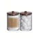 Bathroom Storage Jars Set Clear Plastic Apothecary Jars Qtip Holder Organizer 3