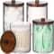Bathroom Storage Jars Set Clear Plastic Apothecary Jars Qtip Holder Organizer 8