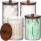 Bathroom Storage Jars Set Clear Plastic Apothecary Jars Qtip Holder Organizer 8