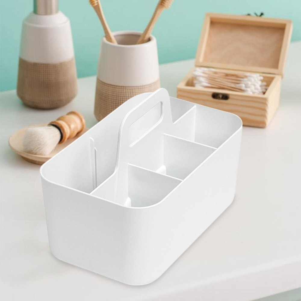 Desktop & Cosmetic Organizer with Portable Handle Multi Use Pen Holder